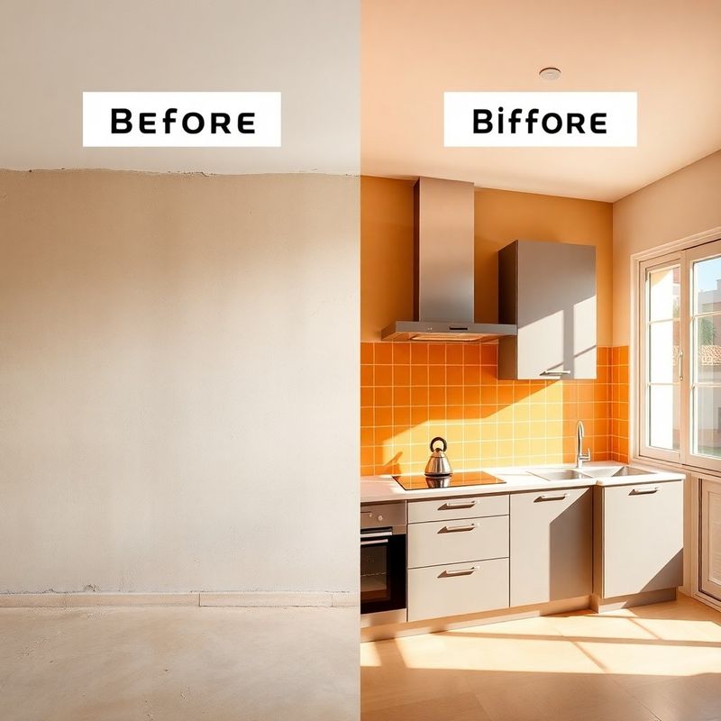 Antes y después de una instalación de cocina en Murcia